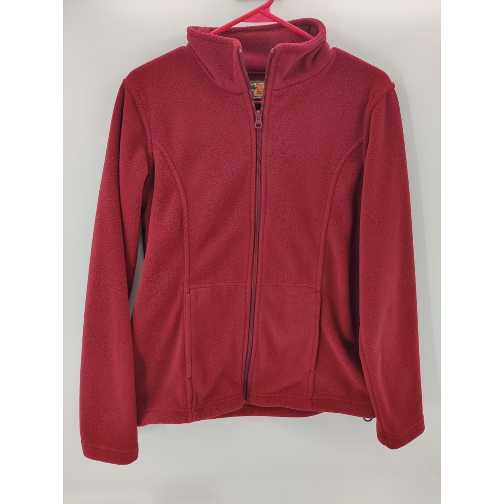 Bass Pro Shops Mens Full Zip Fleece Jacket Burgundy Red‎ Small